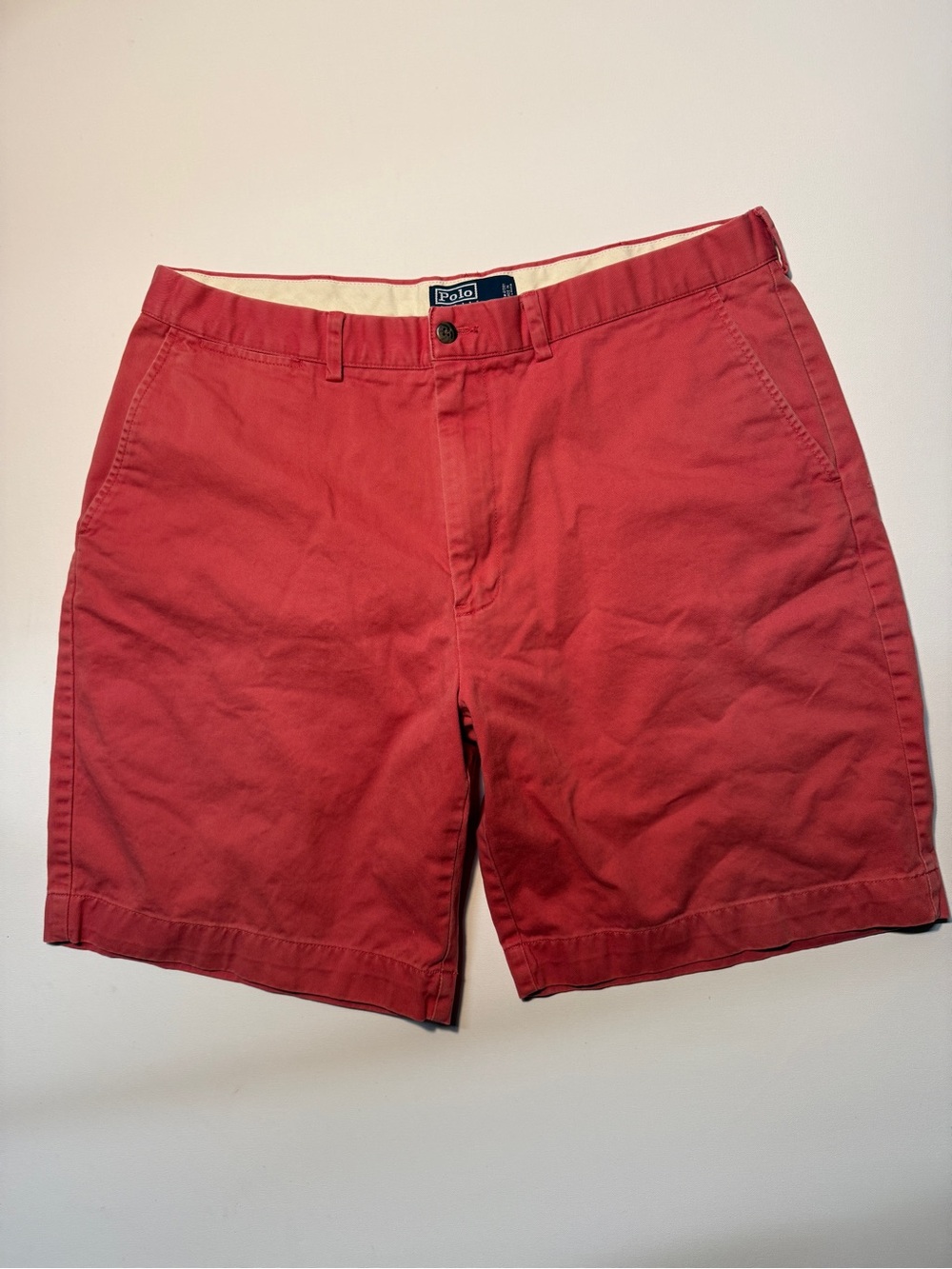 Ralph Lauren Men's Red Cotton Chino Shorts